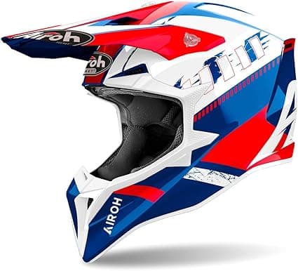 Capacete Airoh Wraaap Feel - Azul/Vermelho Brilhante / Xs