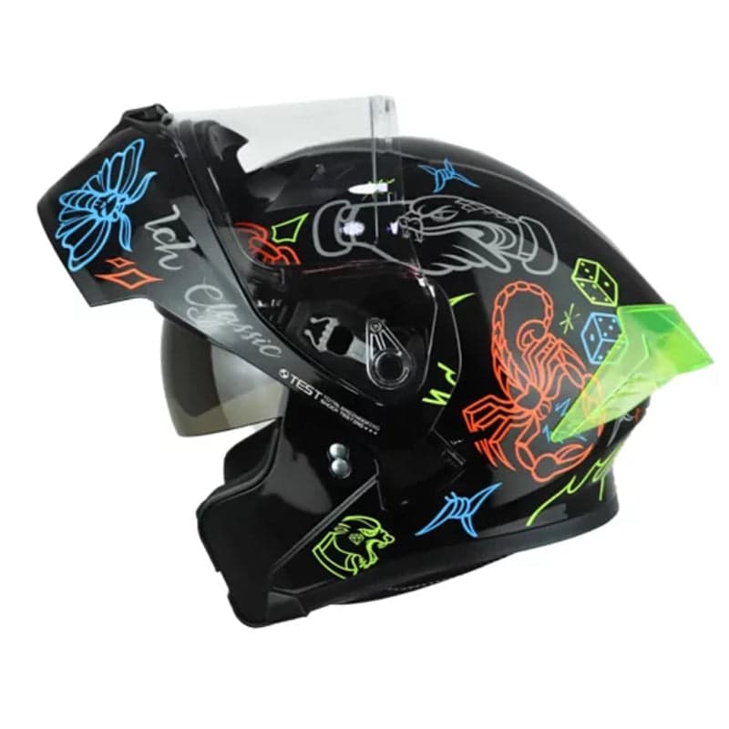 Capacete Ich 3120 Rebatível Laranja/Preto M