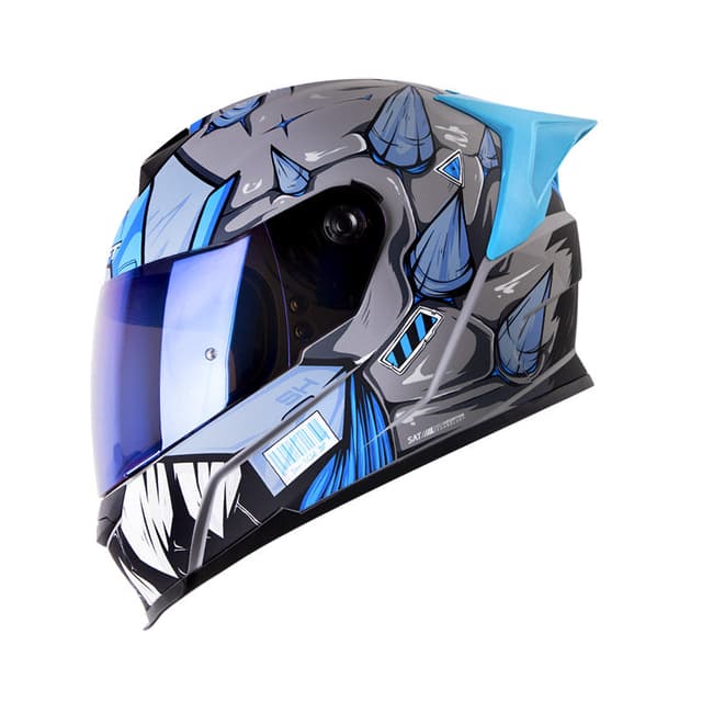 Capacete Shaft Sh-502 Eldymon - Cinza / Azul / G