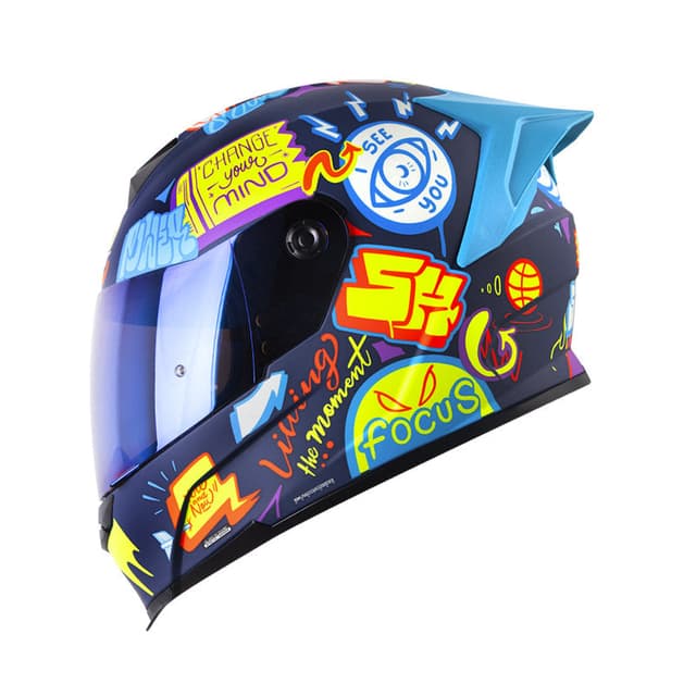 Capacete Shaft Sh-502SP Beat - Azul Escuro / Amarelo Preto / M