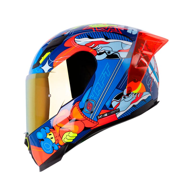 Capacete Shaft Sh-562R Fast Foot - Azul Escuro / Laranja / M