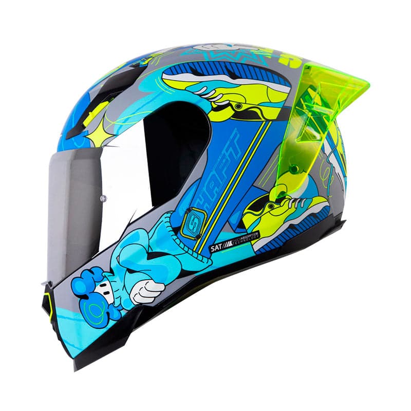 Capacete Shaft Sh-562R Fast Foot Cinza / Azul / G