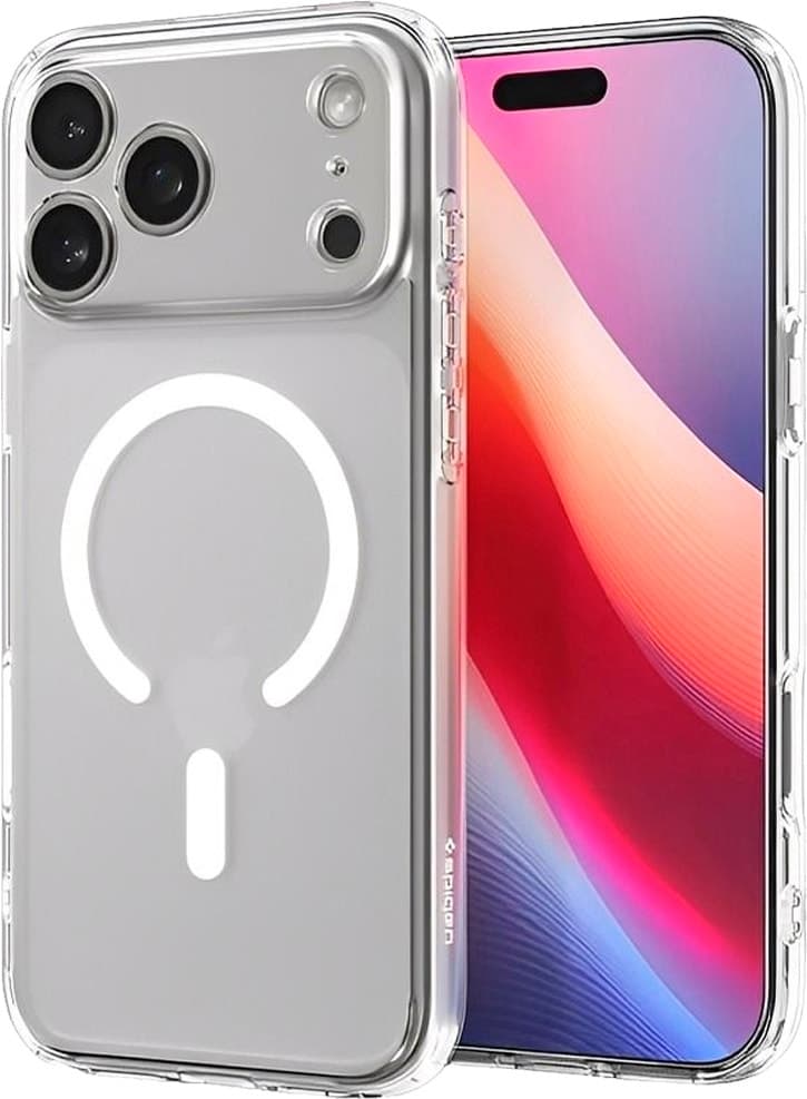 Capa Spigen para iPhone 17 Pro Max Crystal Hybrid Acs09599 Transparente Branco (MagFit)