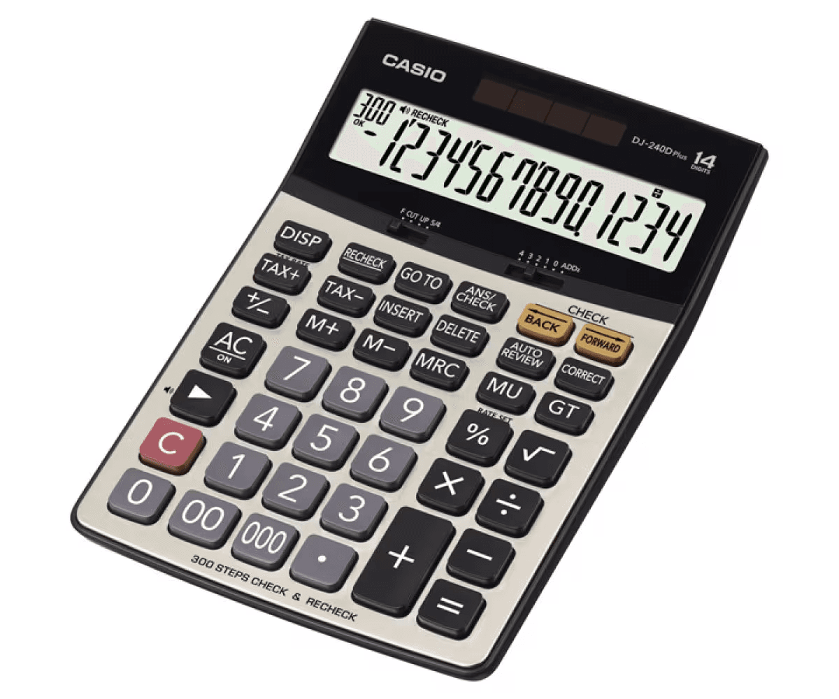 Calculadora Casio DJ-240D Plus Prateado/Preto