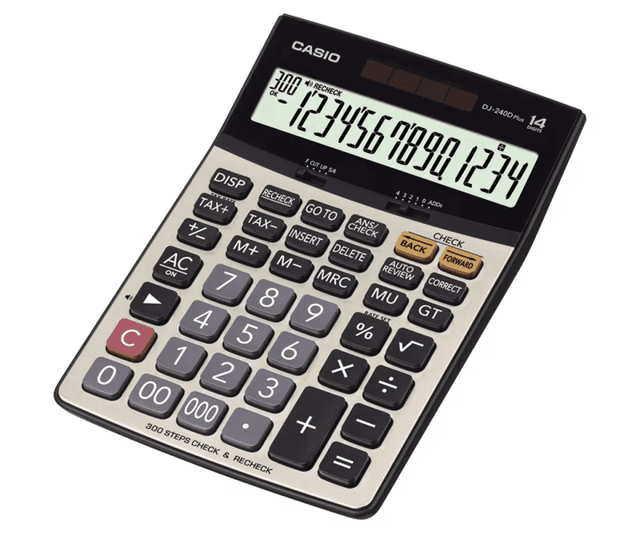 Calculadora Casio DJ-240D Plus Prateado/Preto