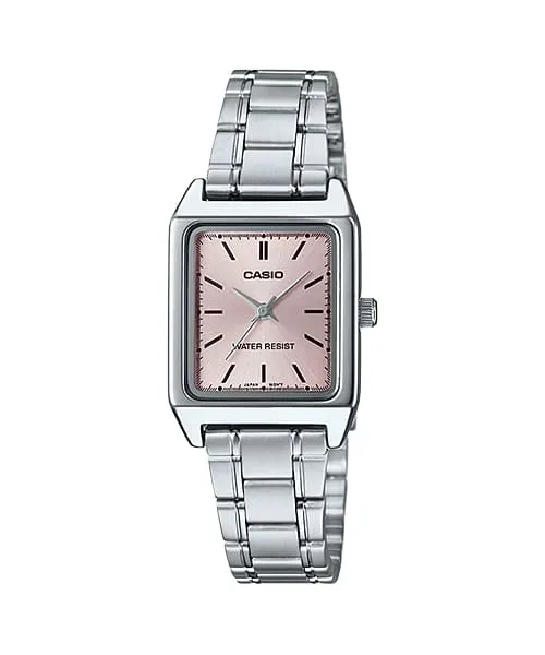 Relógio Casio Feminino Ltp-V007D-4EUDF Rosado/Prateado + Estojo