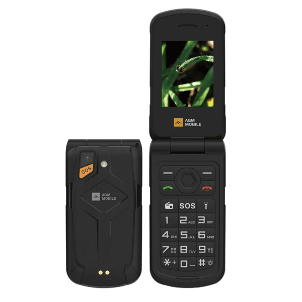 Celular Agm M10 Flip Series 2.4" 1200mAh 2.4G Bluetooth Dual Chip Cartão Tf Ip68-IP69K Preto