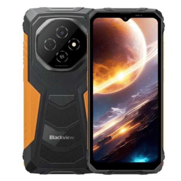 Celular Blackview Fort 1 / Dual SIM / 128GB / 4GB RAM / 6.56" / 16MP + 2MP - 8MP / Android 15 - Preto/Laranja