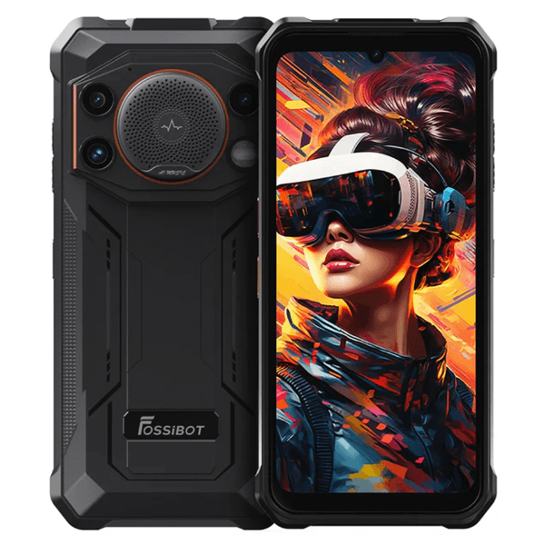 Celular Fossibot F110L / 4GB / 128GB / 6.7" / 10000Mah / 50MP + 8MP + 5MP / Dual SIM - Preto/Laranja