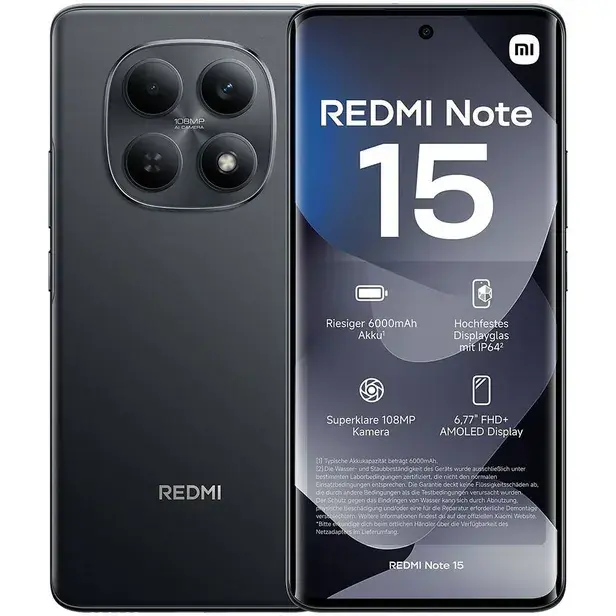 Celular Xiaomi Note 15 8GB 256GB 4G Preto