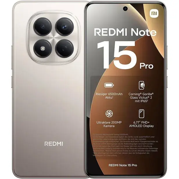 Celular Xiaomi Note 15 Pro 8GB 256GB 5G Prata