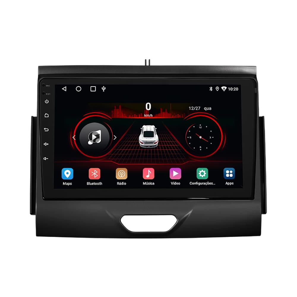 Central Multimídia Hetzer Hpro 4G Ford Ranger 2016/22 9" Android 14 4 + 64 GB Preto