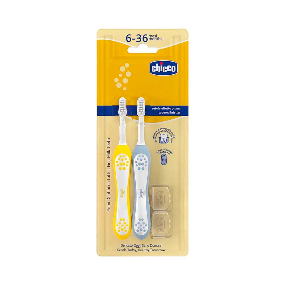 Escovas de Dentes Chicco First Milk Teeth 6-36 Meses 2 Unidades