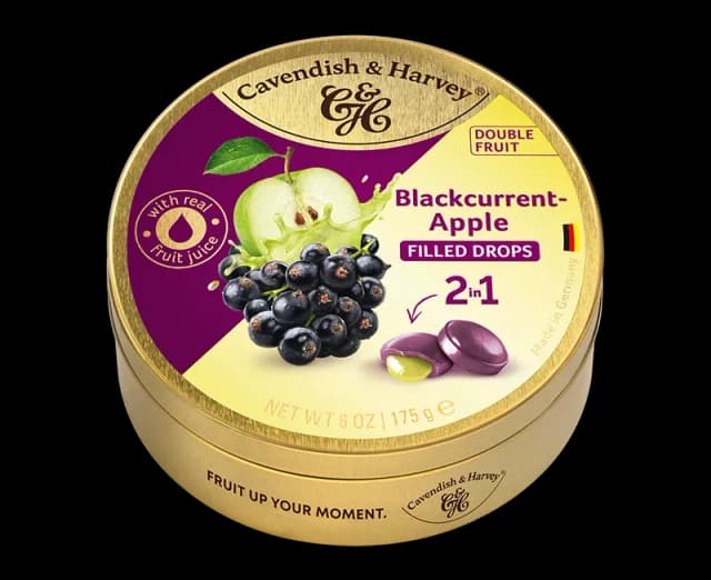 Balas Cavendish & Harvey Caramelo Double Fruit Drops Amora e Maçã 175G