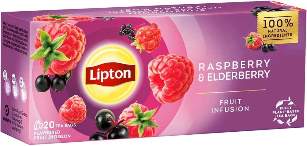Chá Lipton Raspberry & Elderberry - 32G (20 Sachês)