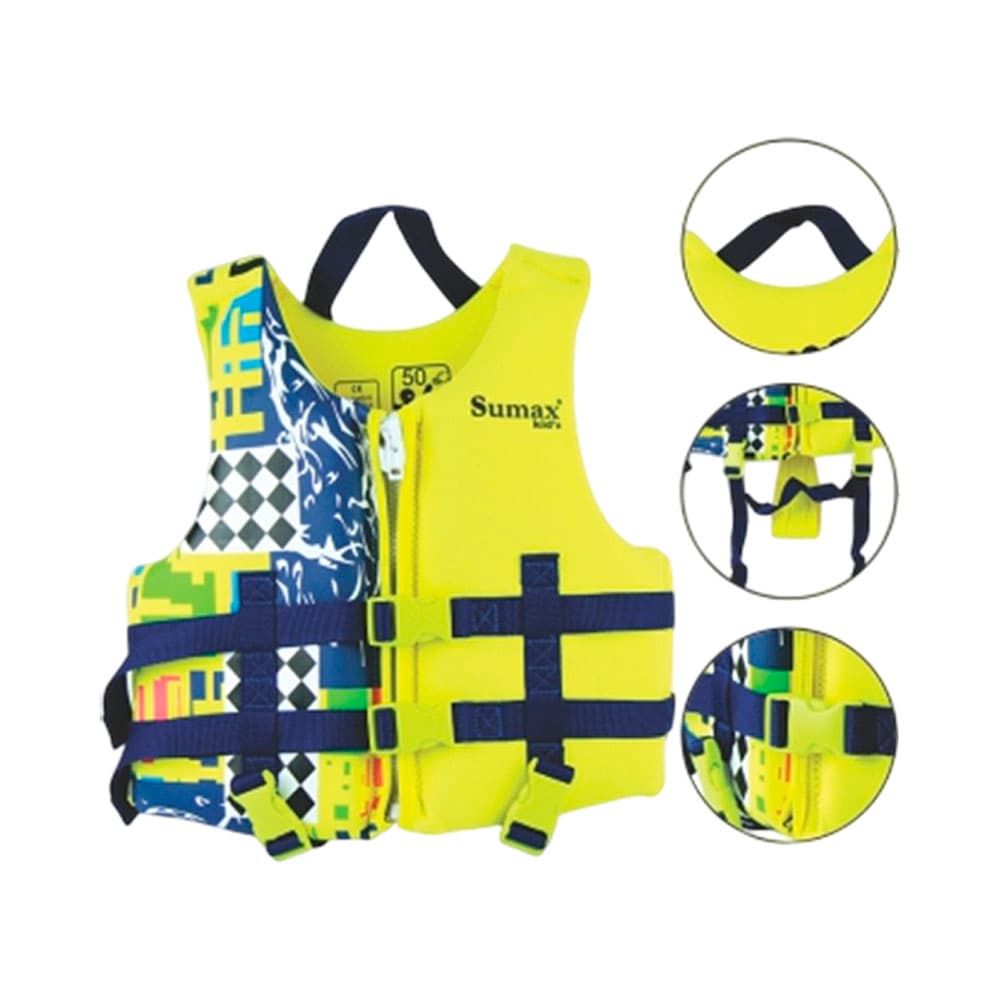 Colete Salva-vidas Infantil Sumax Nps-Kl Tamanho L Amarelo