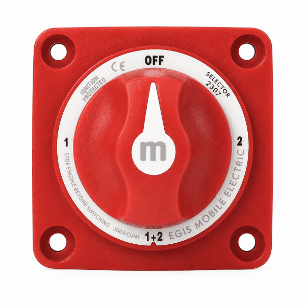 Chave Geral Seletora de Baterias EGIS m-Series PN 2307 - 300A - 4 Posições OFF/1/BOTH/2 - 32V DC