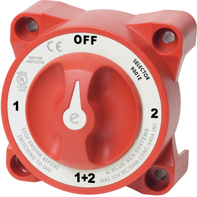 Chave Seletora Blue Sea Systems e-Series 90015 350A – 4 Posições – 32V Dc