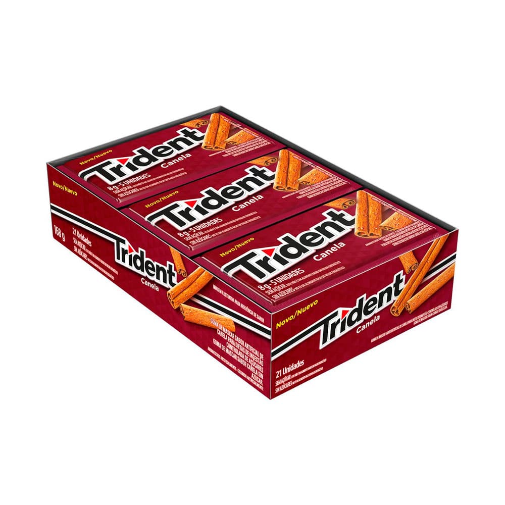 Chiclete Trident Canela Sem Açúcar 21 Unidades 168G