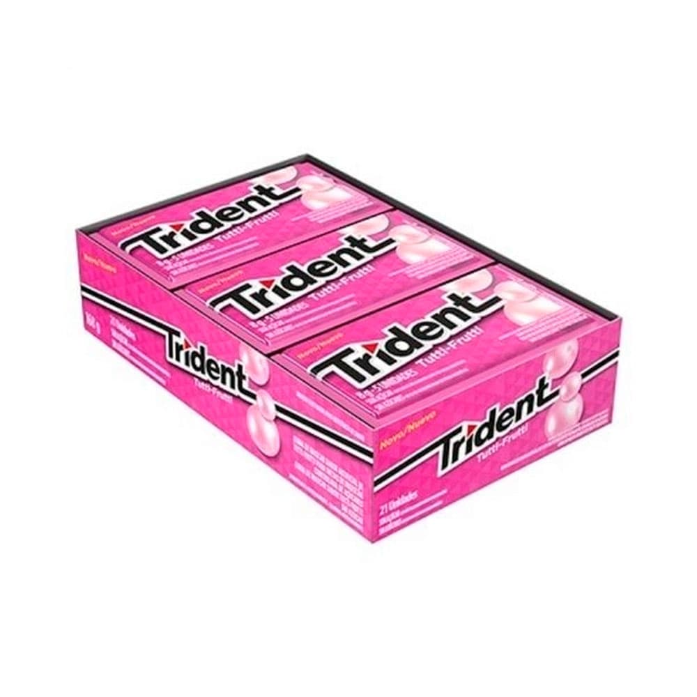 Chiclete Trident Sem Açúcar Tutti-Frutti 21 Unidades 168G