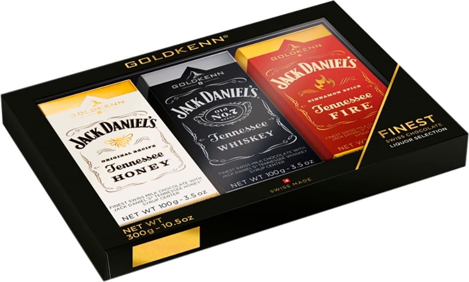 Chocolate Goldkenn Recheado com Whisky Jack Daniel's 300G (3 Unidades)