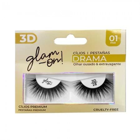 Cílios Postiços Glam On Drama 3D 28 1 Par