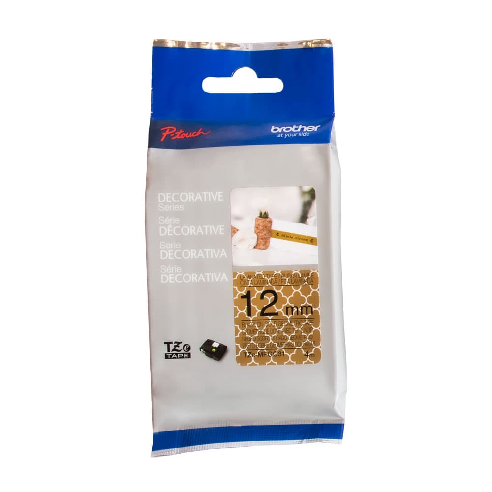 Fita Brother TZe-MPE31 Preto-Dourado