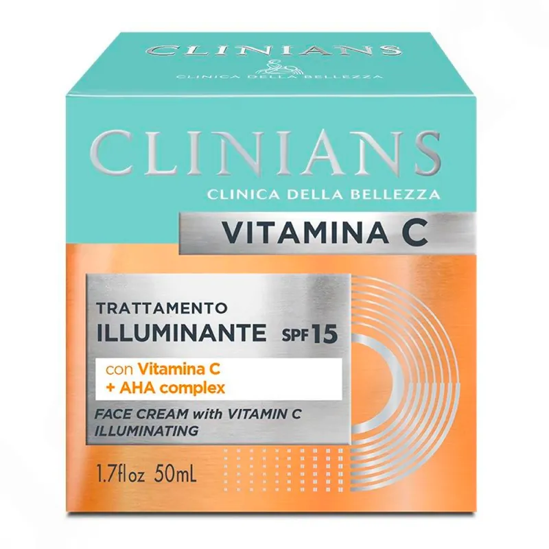 Clinians Creme Vitamina C + Aha Complex Spf15 50ml