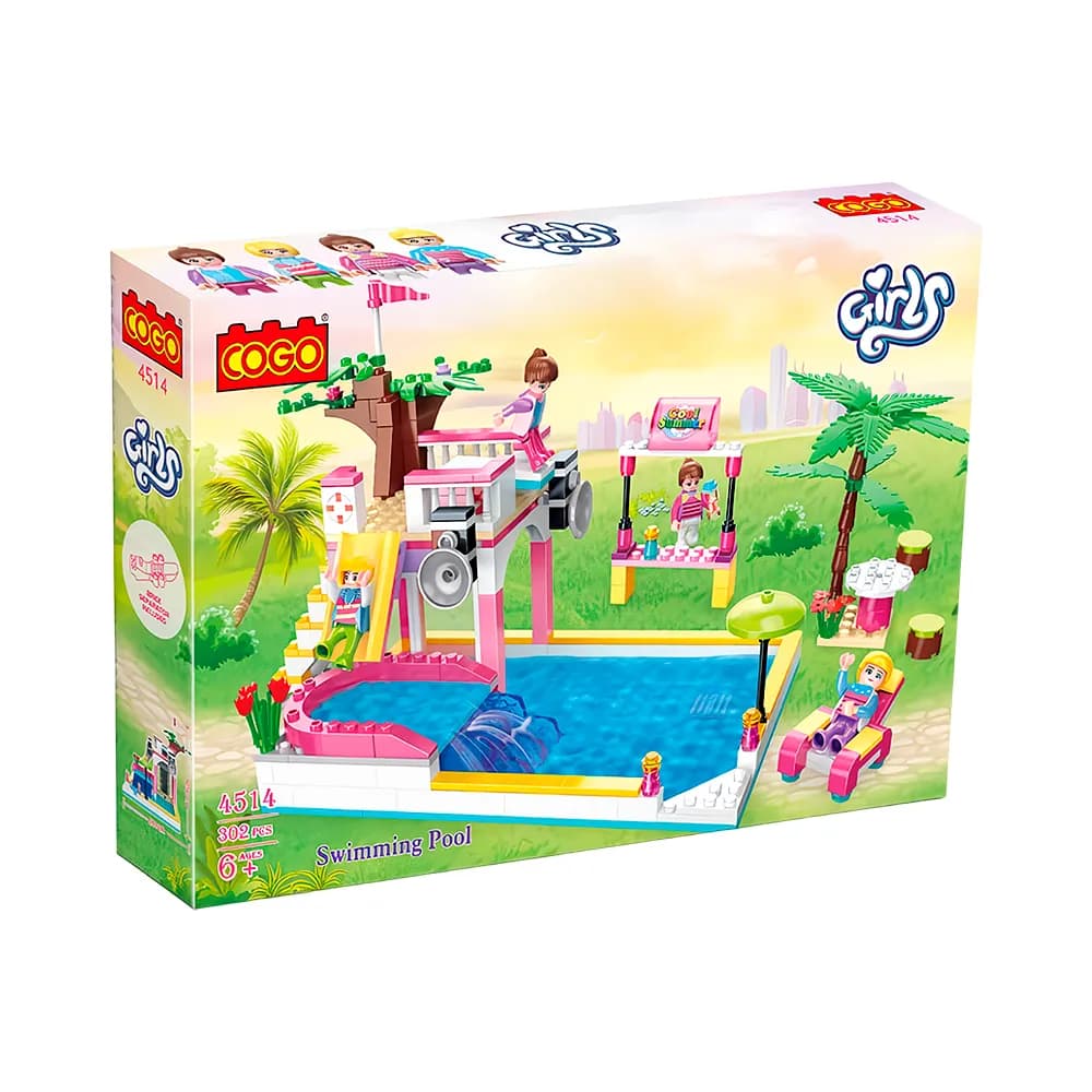 Bloco de Montar Cogo 4514 Piscina 302 Peças