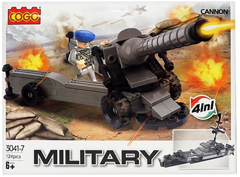 Blocos de Montar Cogo Military 4 In 1 Cannon 3041-7 (124 Peças)