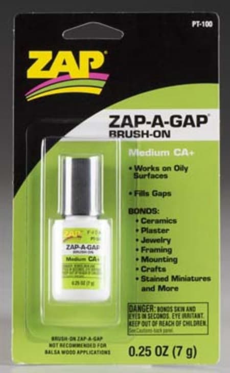 Cola Pacer Glue Zap-A-Gap Brush-On Medium Ca+ 25OZ