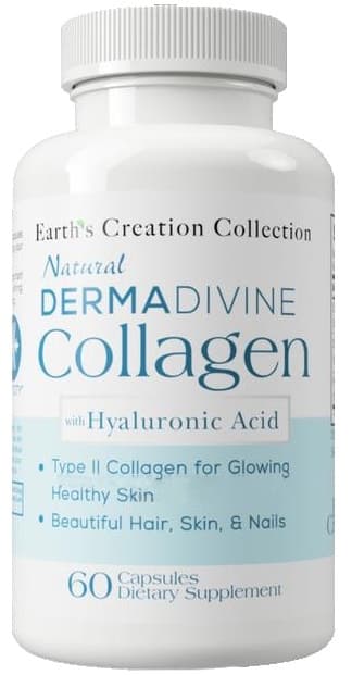 Colágeno Earths Creation Derma Divine Collagen Hyaluronic Acid (60 Cápsulas)