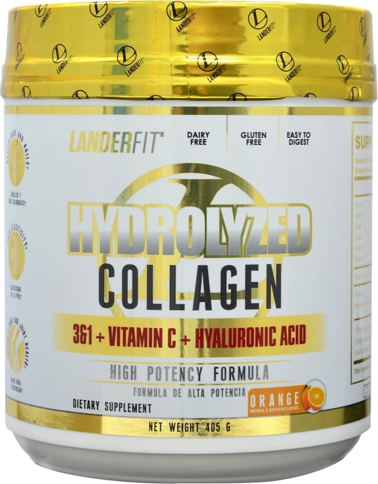 Colágeno Landerfit Hydrolyzed Collagen Laranja 405G