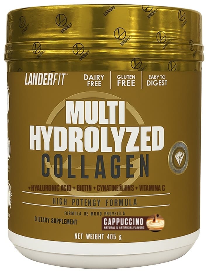 Colágeno Landerfit Multi Hydrolyzed Collagen Cappuccino - 405G