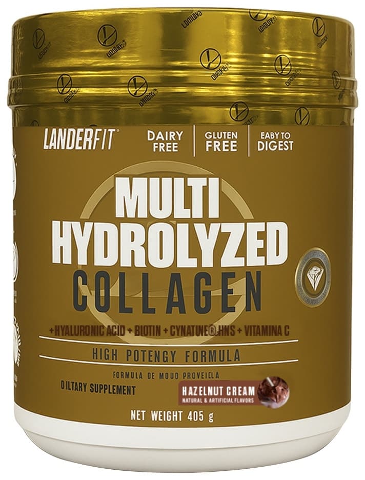 Colágeno Landerfit Multi Hydrolyzed Collagen Creme de Avelã - 405G