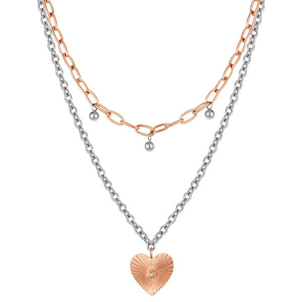 Colar Feminino Daniel Klein Dkj.13.20005-4 Rose Gold/Prata