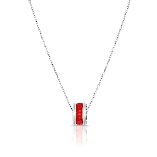 Colar Feminino Daniel Klein Dkj.2.4002-1 Prata Vermelho