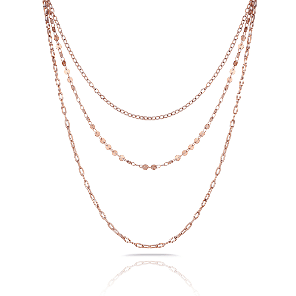 Colar Feminino Freelook Frj.3.6004-3 Aço Inoxidável Rosa Ouro