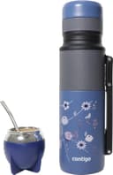 Anúncio: Combo Matero Contigo Garrafa Térmica 1.18L + Cuia + Bomba - Azul