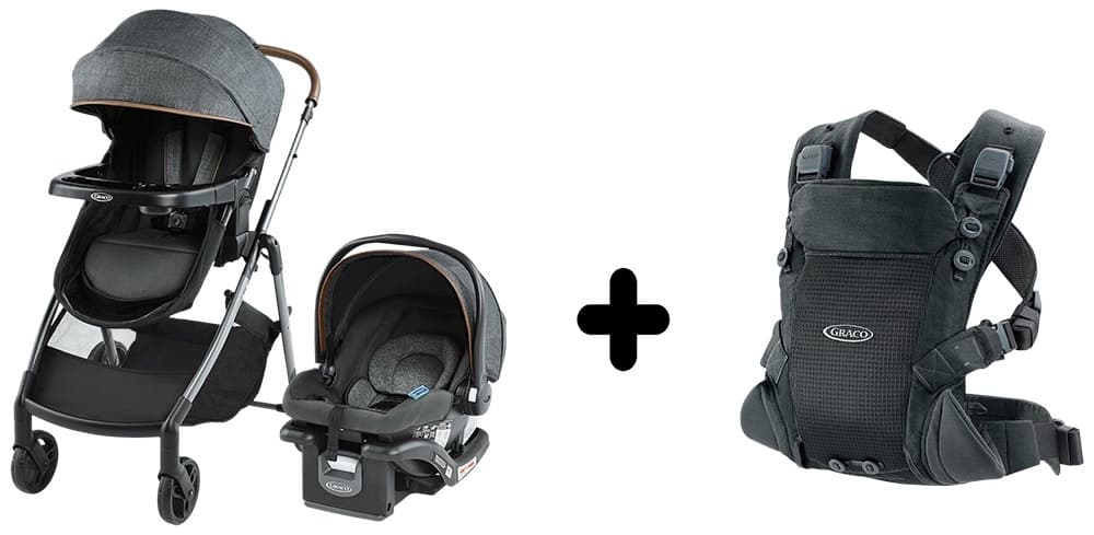 Combo Carrinho e Cadeira para Bebê Graco Modes Trio + Canguru Porta Bebê Graco Cradle Me Lite