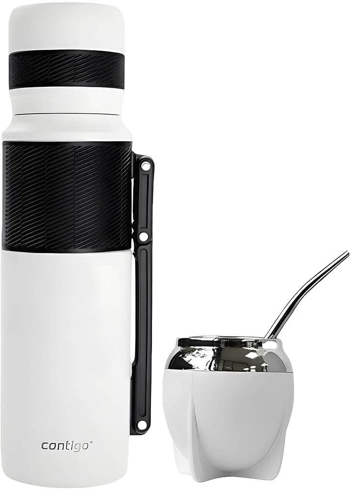 Combo Garrafa Térmica Contigo 1.18L + Cuia + Bomba - Branco