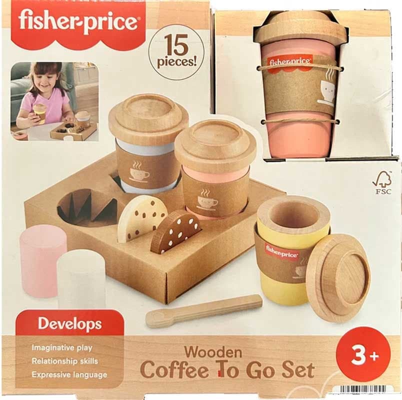 Conjunto de Café para Levar de Madeira Fisher-Price Hxt85