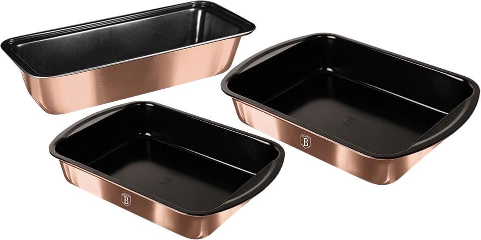 Conjunto de Assadeiras Berlinger Haus Metallic Line Rose Gold Edition - Bh-7633 (3 Peças)