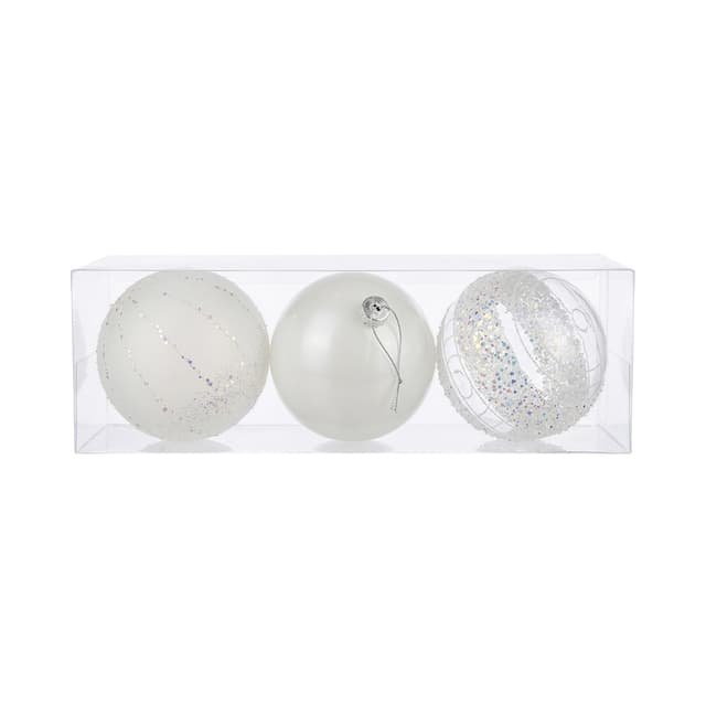 Conjunto de Esferas Navideñas Lifehome Nv-842129 15CM Branco 3 Peças