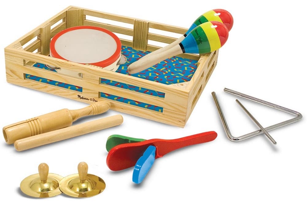 Conjunto de Instrumentos Musicais de Madeira Melissa & Doug 10 Peças