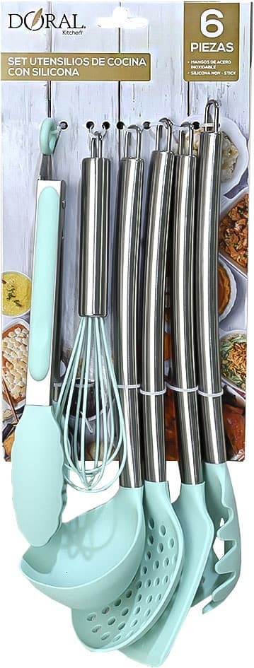 Conjunto de Utensílios Doral Turquesa (6 Peças)
