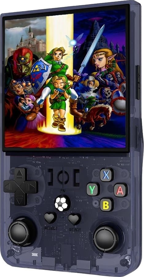 Console de Jogos Portátil Sjgam R36 Max Roxo Transparente