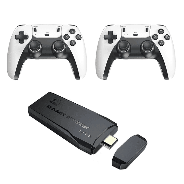 Console Game Stick Gamepad X2 4K Ultra HD com 2 Controles 2.4Ghz Branco