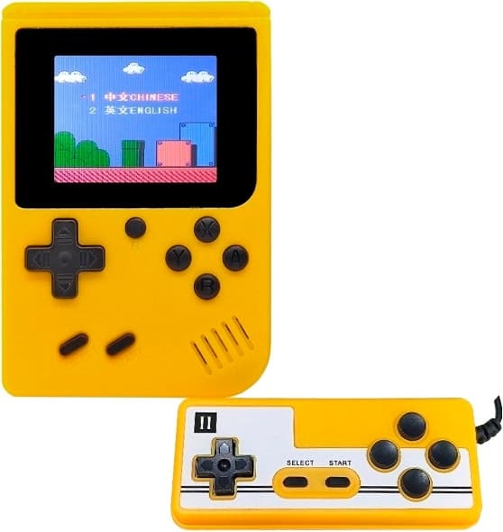 Console Game Box Plus com Controle 500 Jogos Em 1 - Amarelo
