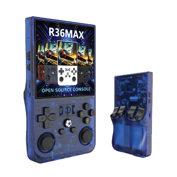 Console Portátil R36 Max 4.0" Tf Card 64GB 1GB + 8GB 4000mAh 5V 1.5A Azul